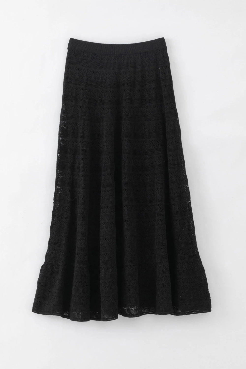 Flared Lace Skirt  - Black Star