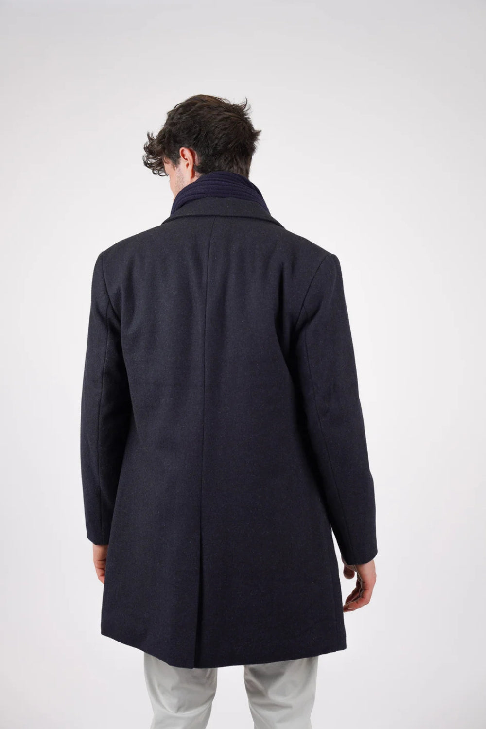 Padded Wool Coat - Midnight