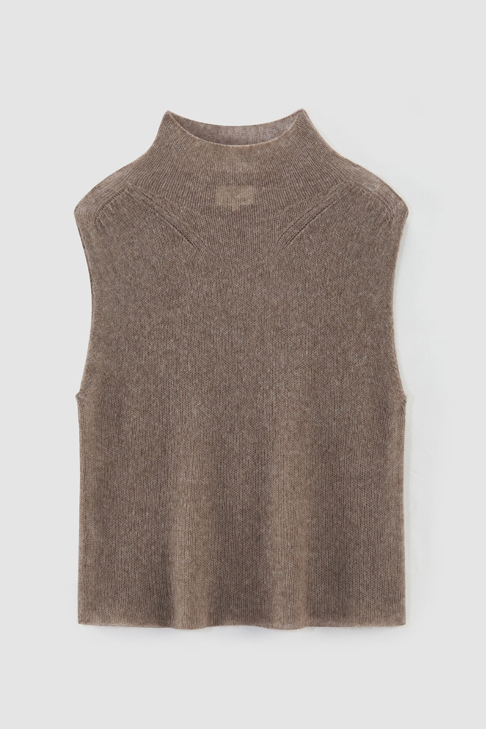 Clouded Funnel Neck Vest - 'Beaver'