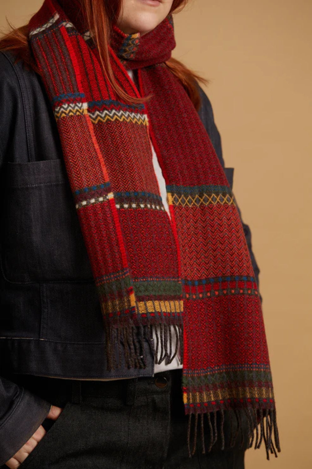 Cassia Scarf - Crimson