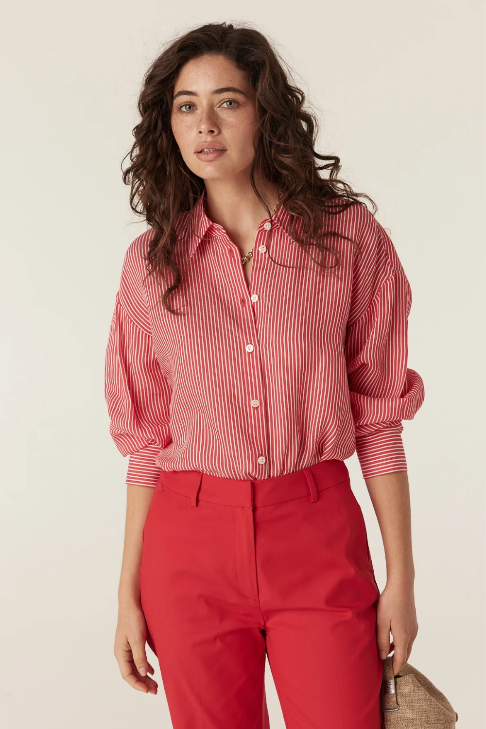 Castela Stripe Shirt - Red