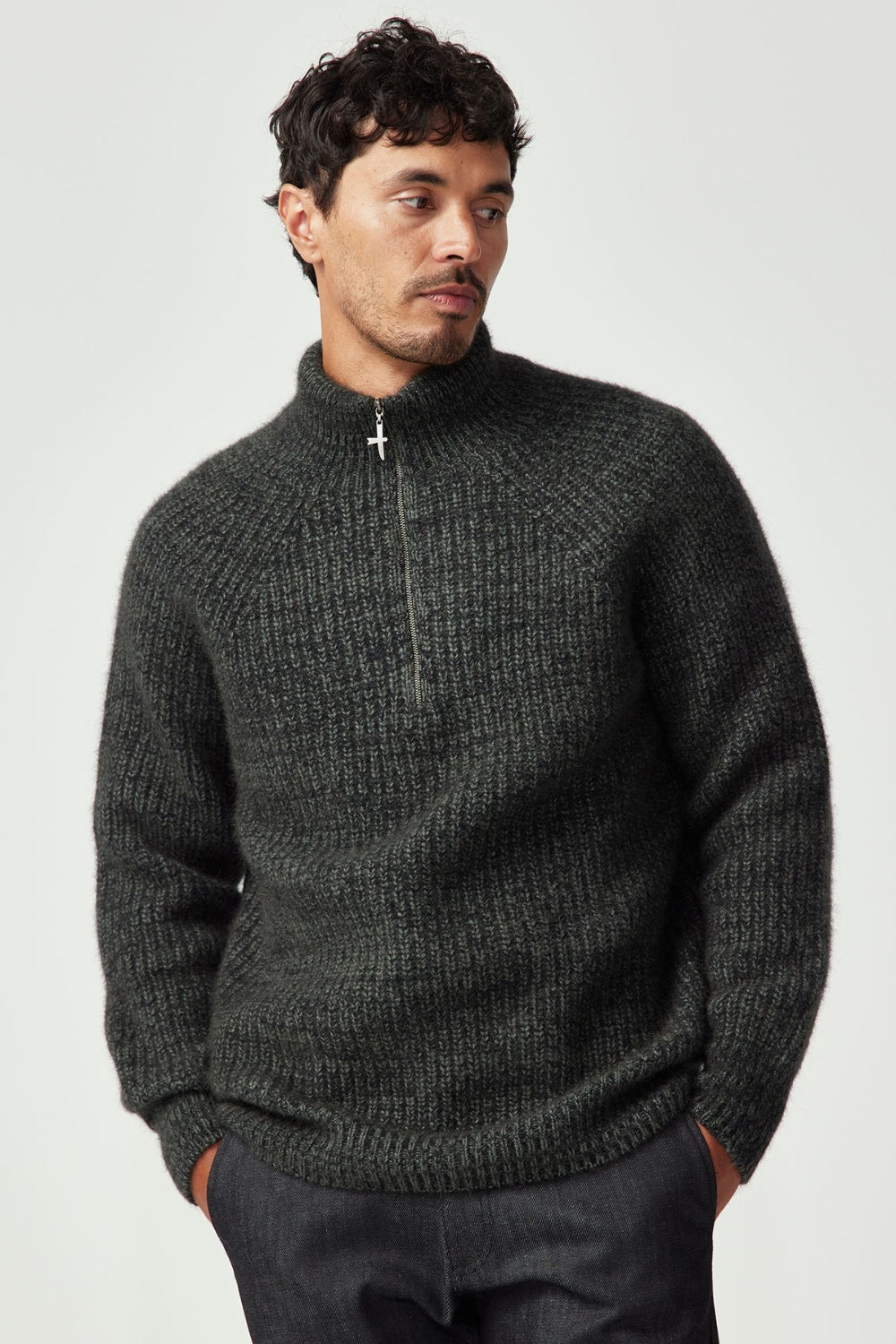 Unisex Kenzie Zip Sweater - Wilderness/Bayleaf