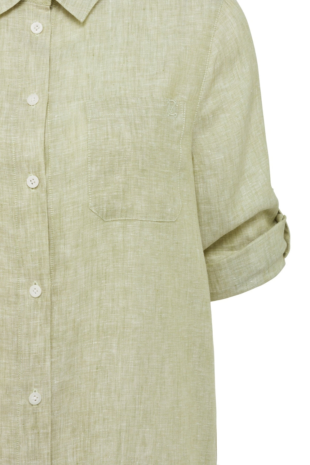 Pure Linen Shirt Dress - Pistachio