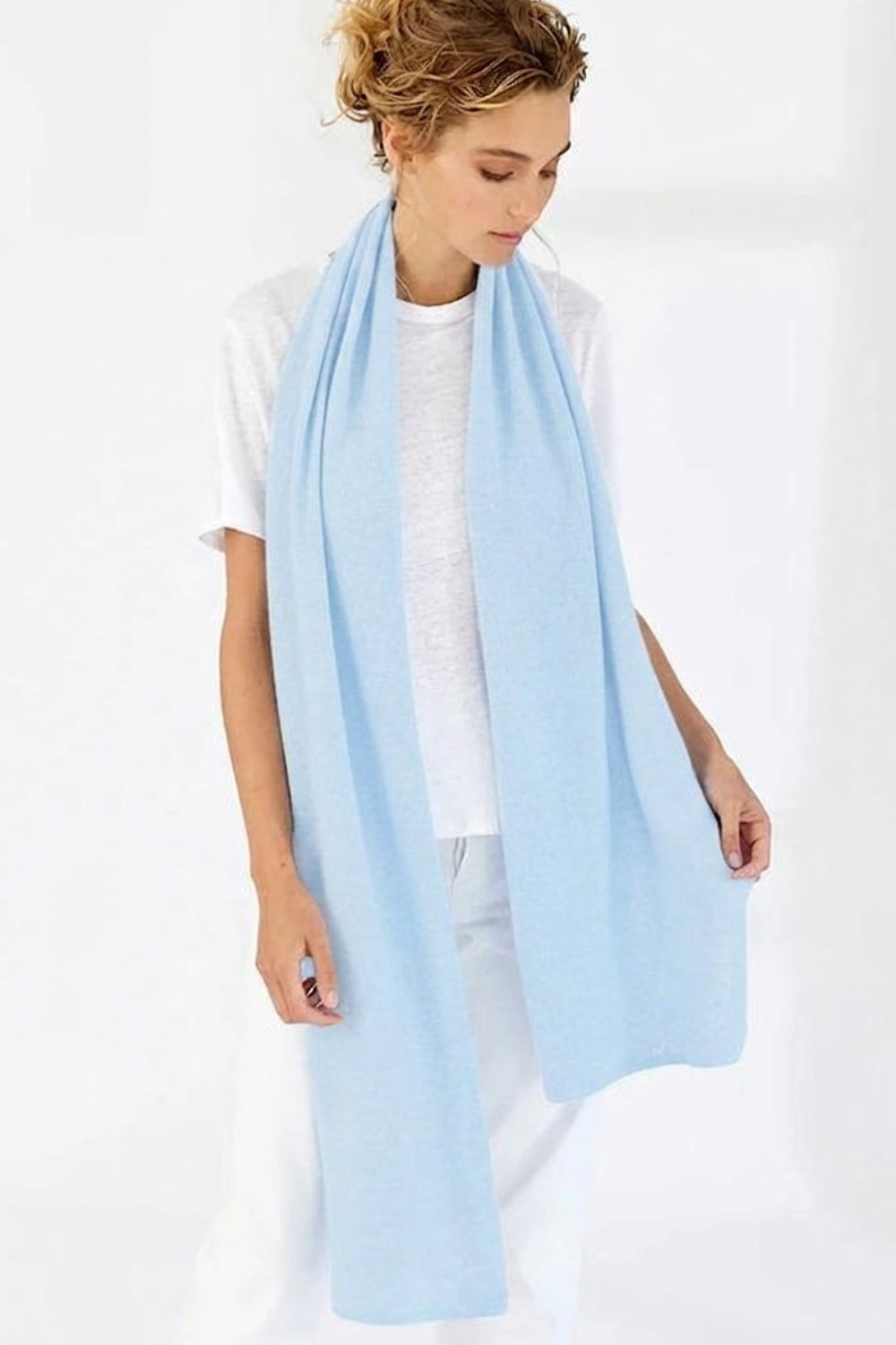 Pure Cashmere Scarf - Baby Blue