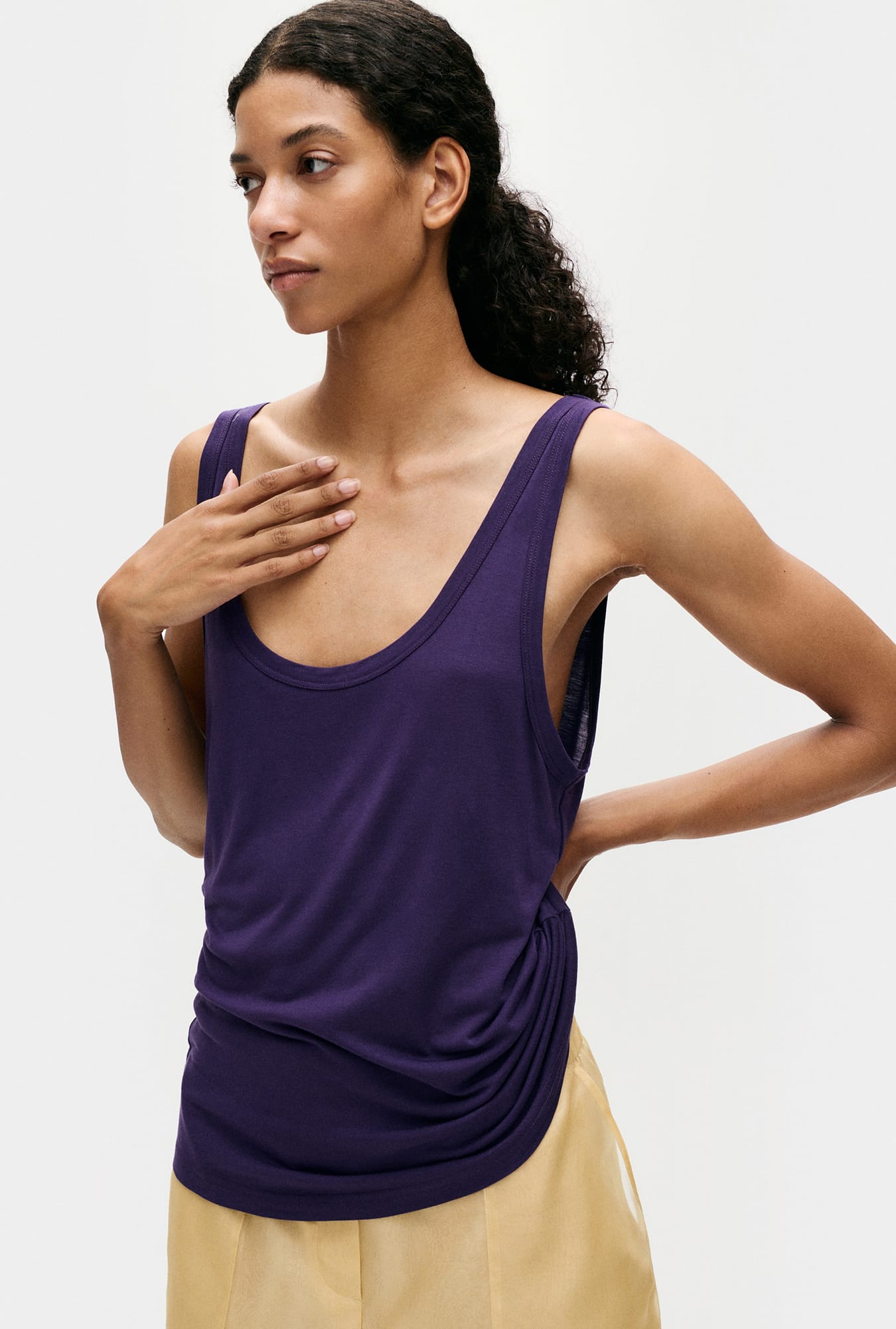 Jersey Modal Scoop Tank - Nightshade