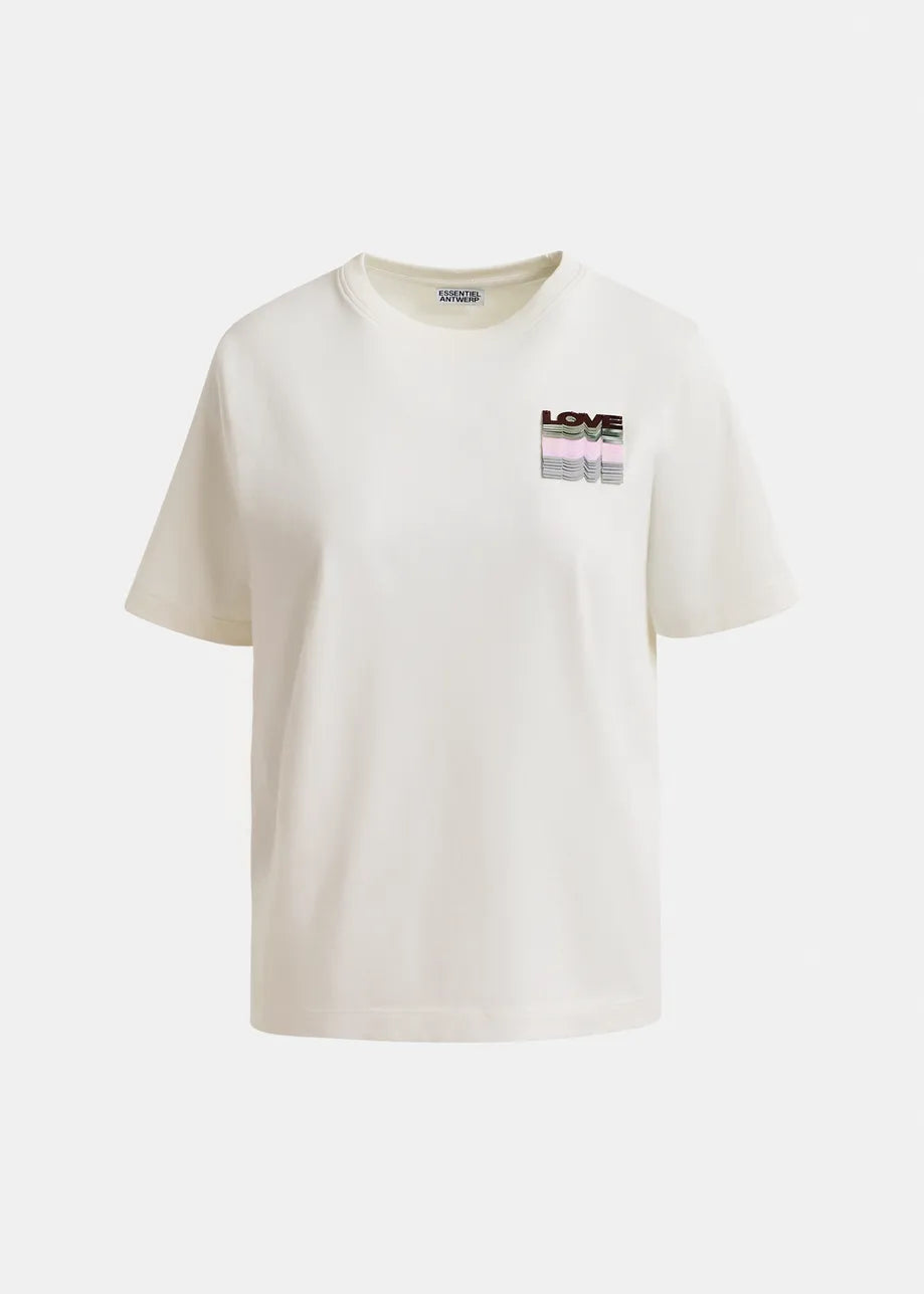 Love T-Shirt w Sequin - Off White