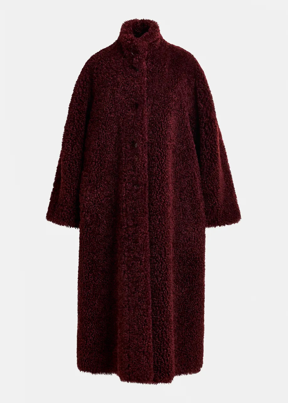 Forever Fluffy Faux Shearling Coat - Margot Mauve