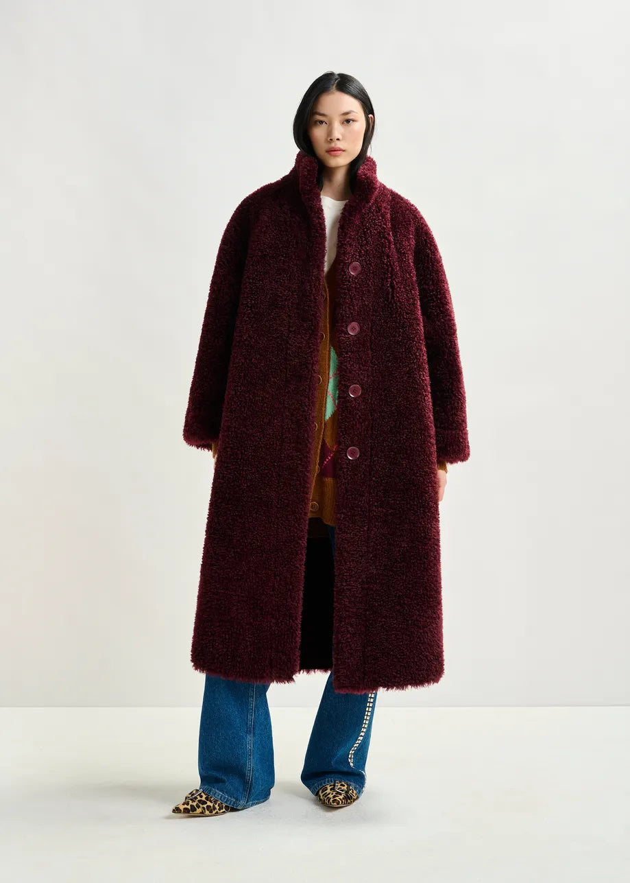 Forever Fluffy Faux Shearling Coat - Margot Mauve