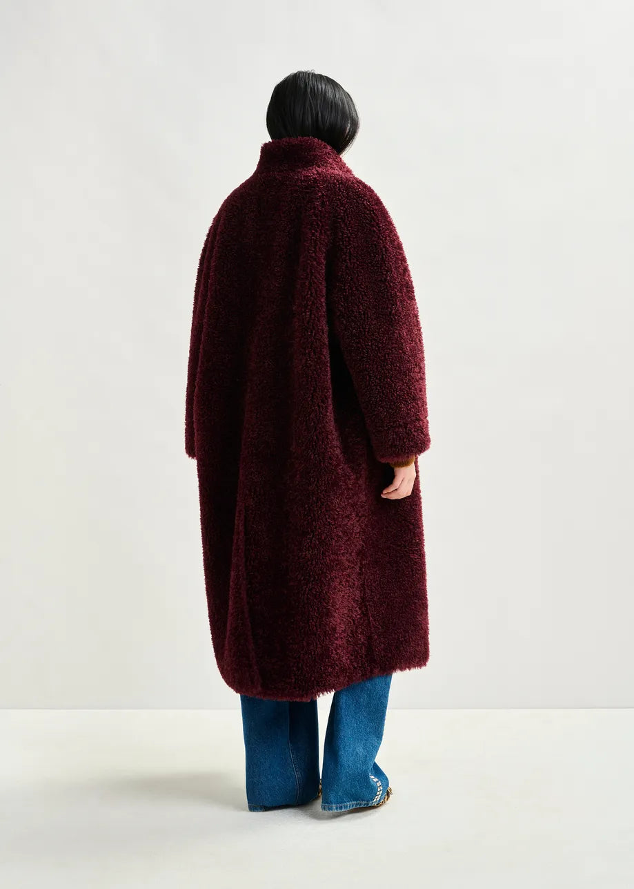 Forever Fluffy Faux Shearling Coat - Margot Mauve