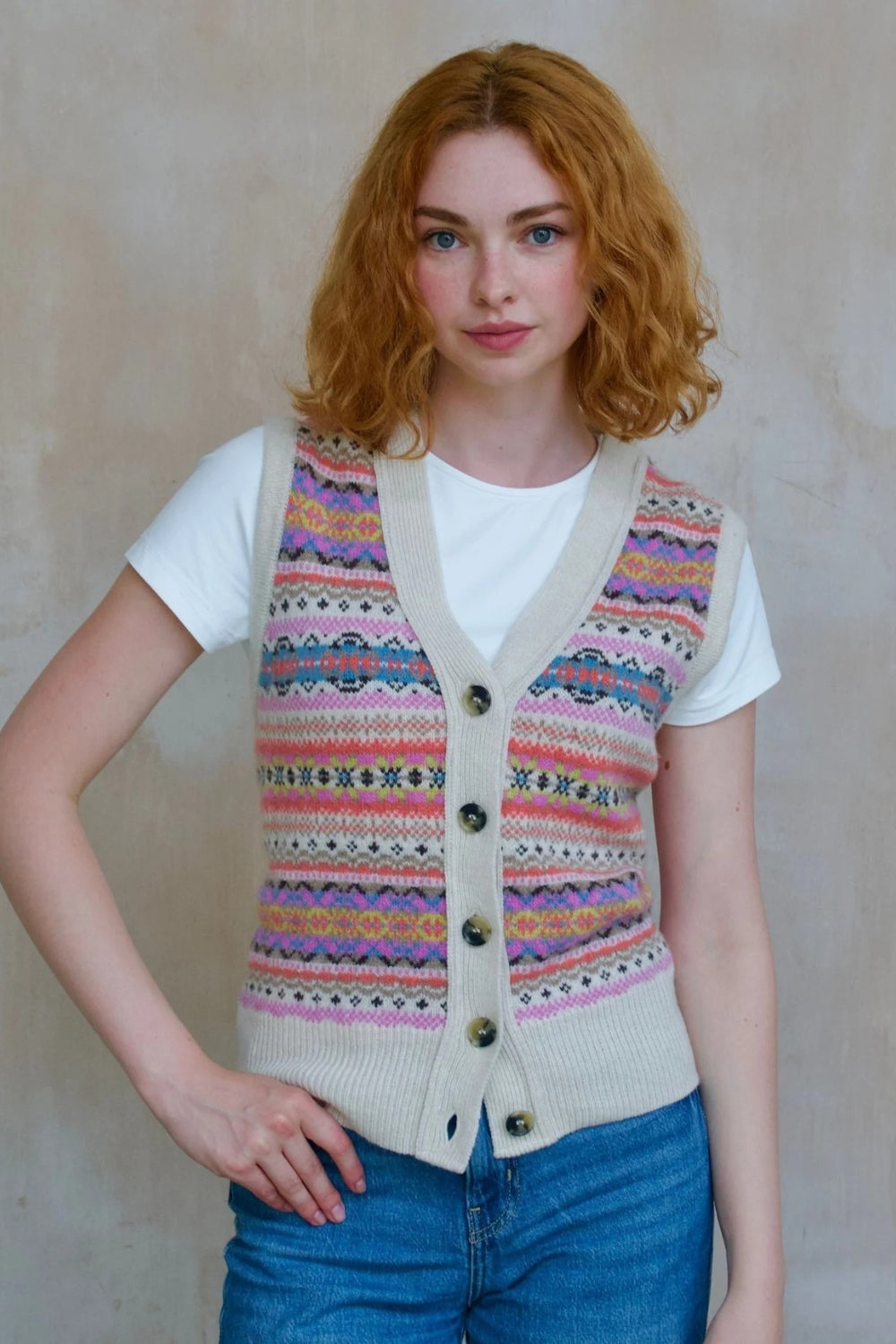 Kinross Waistcoat - Coral