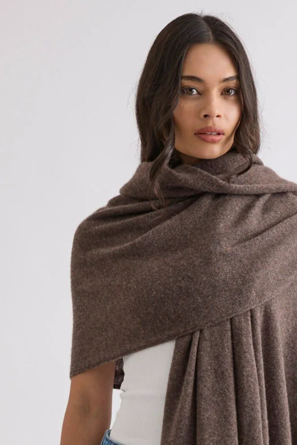 Pure Cashmere Scarf - Espresso