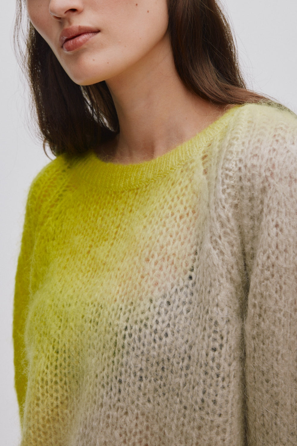 Jasmin Cross Dye Boxy Sweater - Limeade Pelican Combo