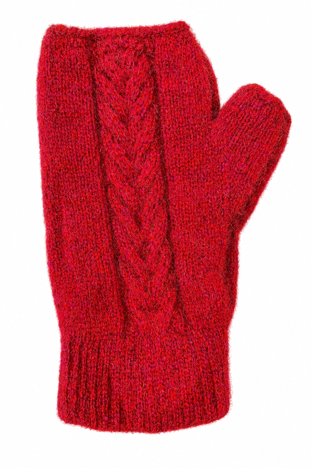 Lothlorian cable mitten - Raspberry