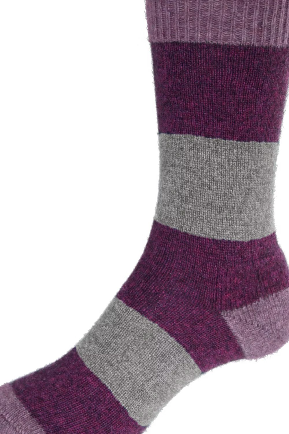 Hoop Stripe Sock - Mauve