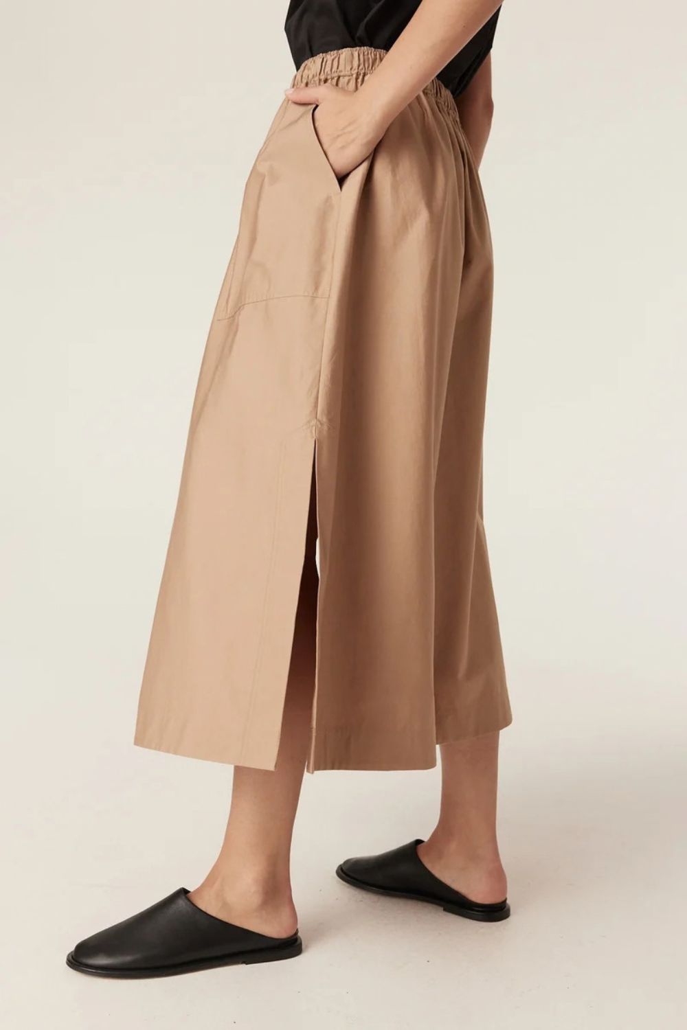 Cable Pima Cotton Skirt - Camel