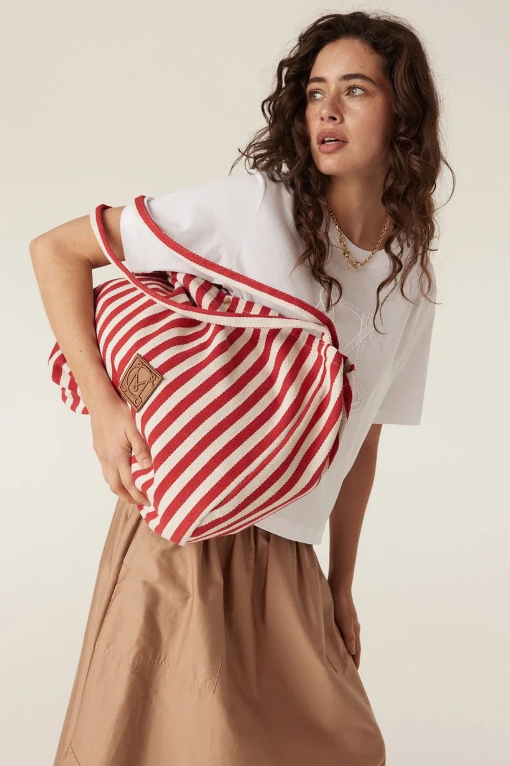 Cable Pima Cotton Skirt - Camel