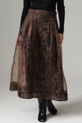 DAYChai Organza Skirt - Brown Snakey