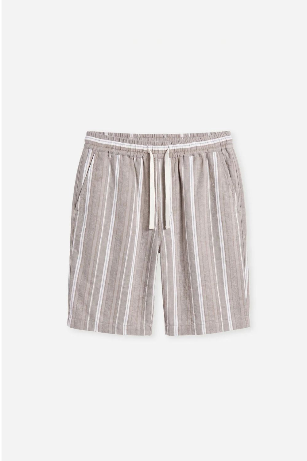 James Harper Relaxed Linen Shorts - Natural