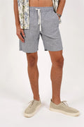 James Harper Relaxed Linen Shorts - Blue
