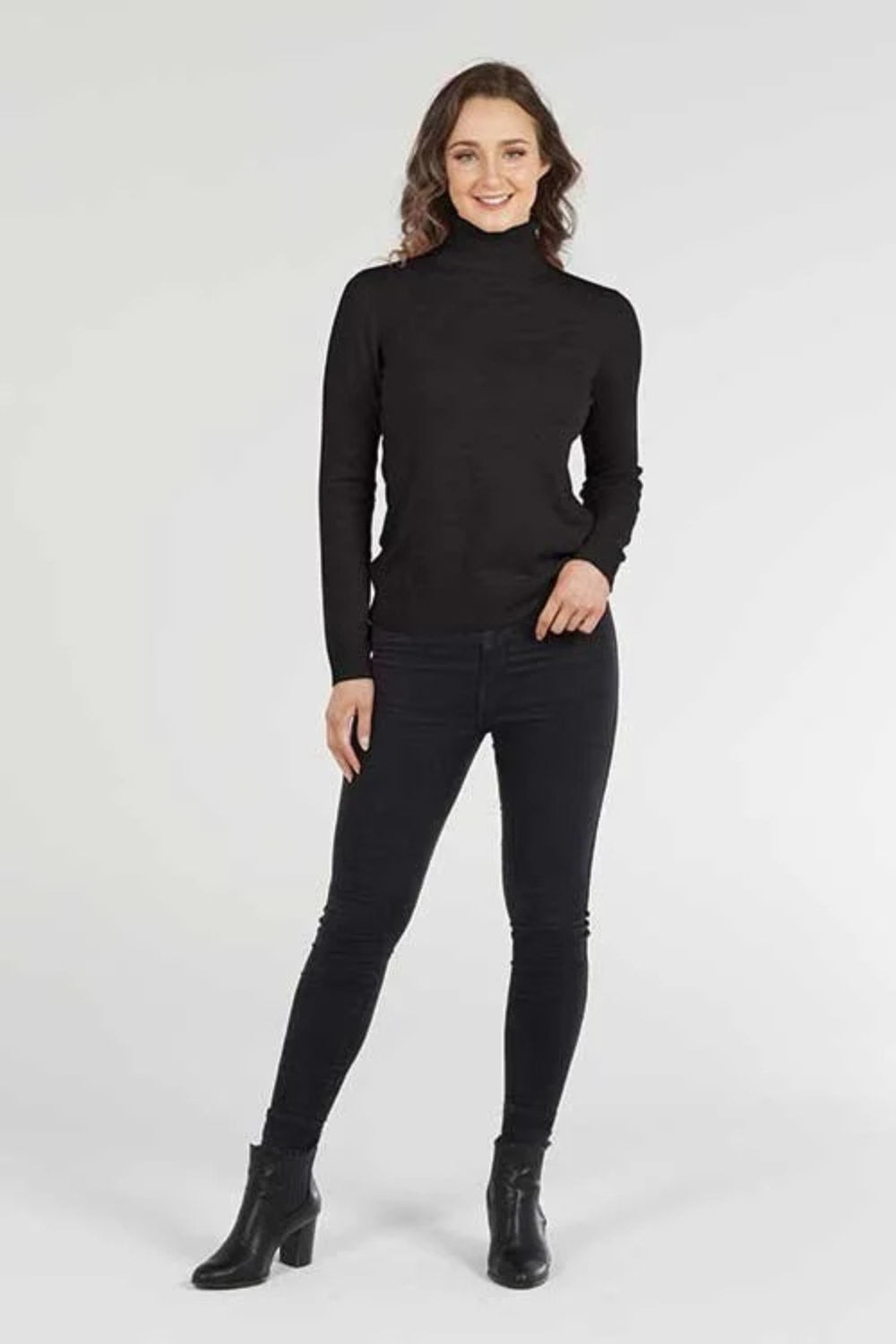 Rosie Roll Neck Pullover - Black