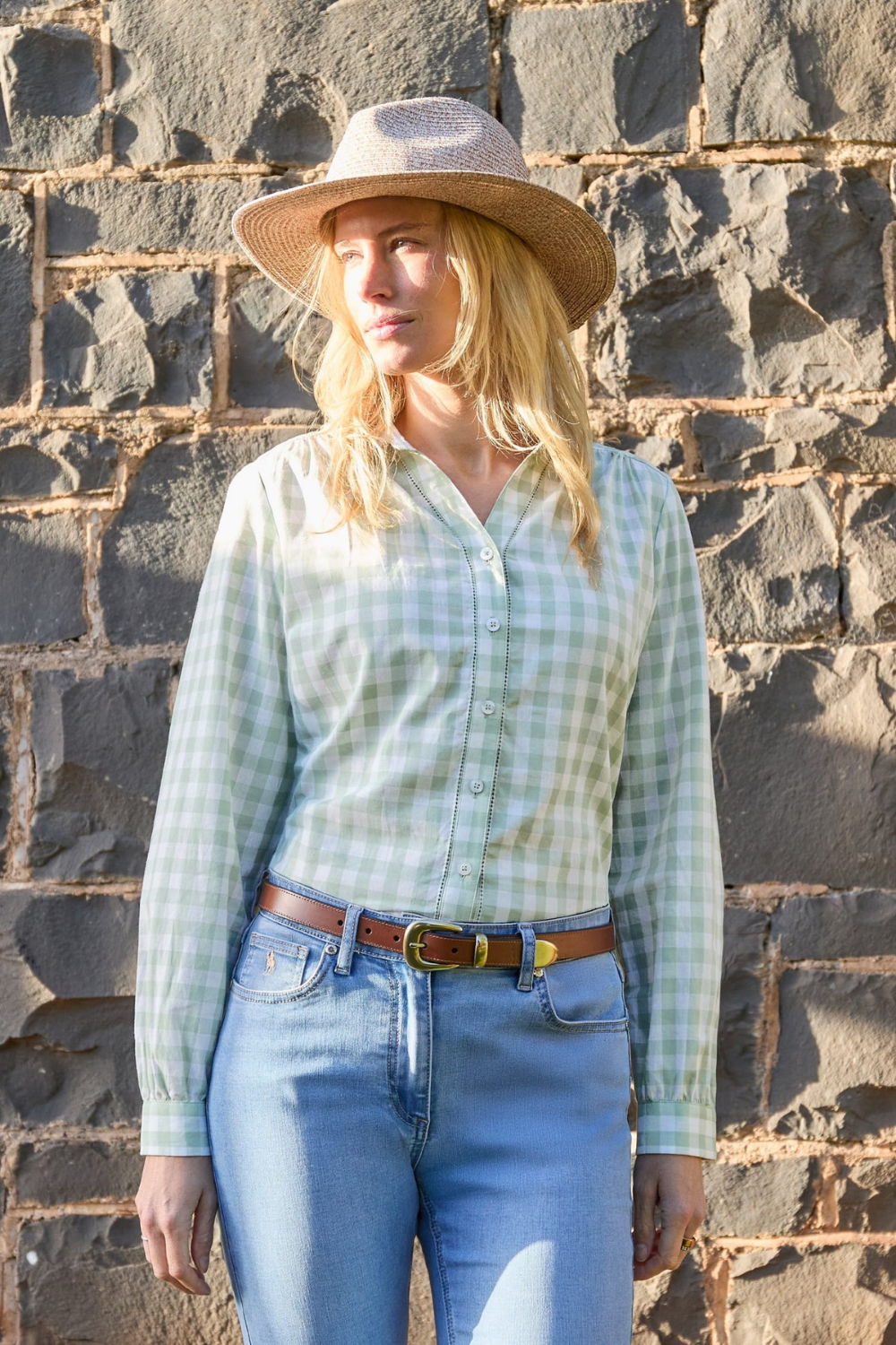 Thomas Cook Womens Dimity Shirt - Mint / White