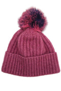 Fur Pom Pom Beanie - Rose/Wildberry