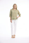 Cotton Gauze Button-through - Khaki