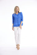 Cotton Gauze Button-through - Blue