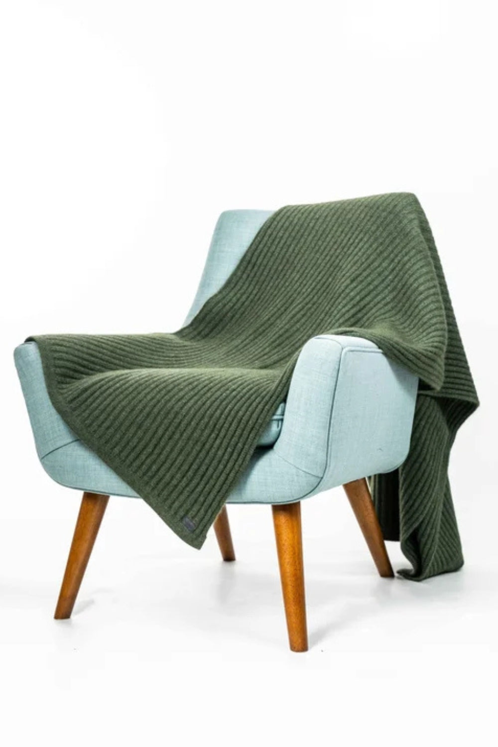 Koru Ribbed Throw - Moss