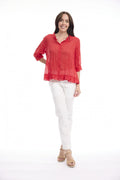 Cotton Gauze Button-through - Red