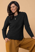 Women's Rutland Raglan Crew - Charcoal