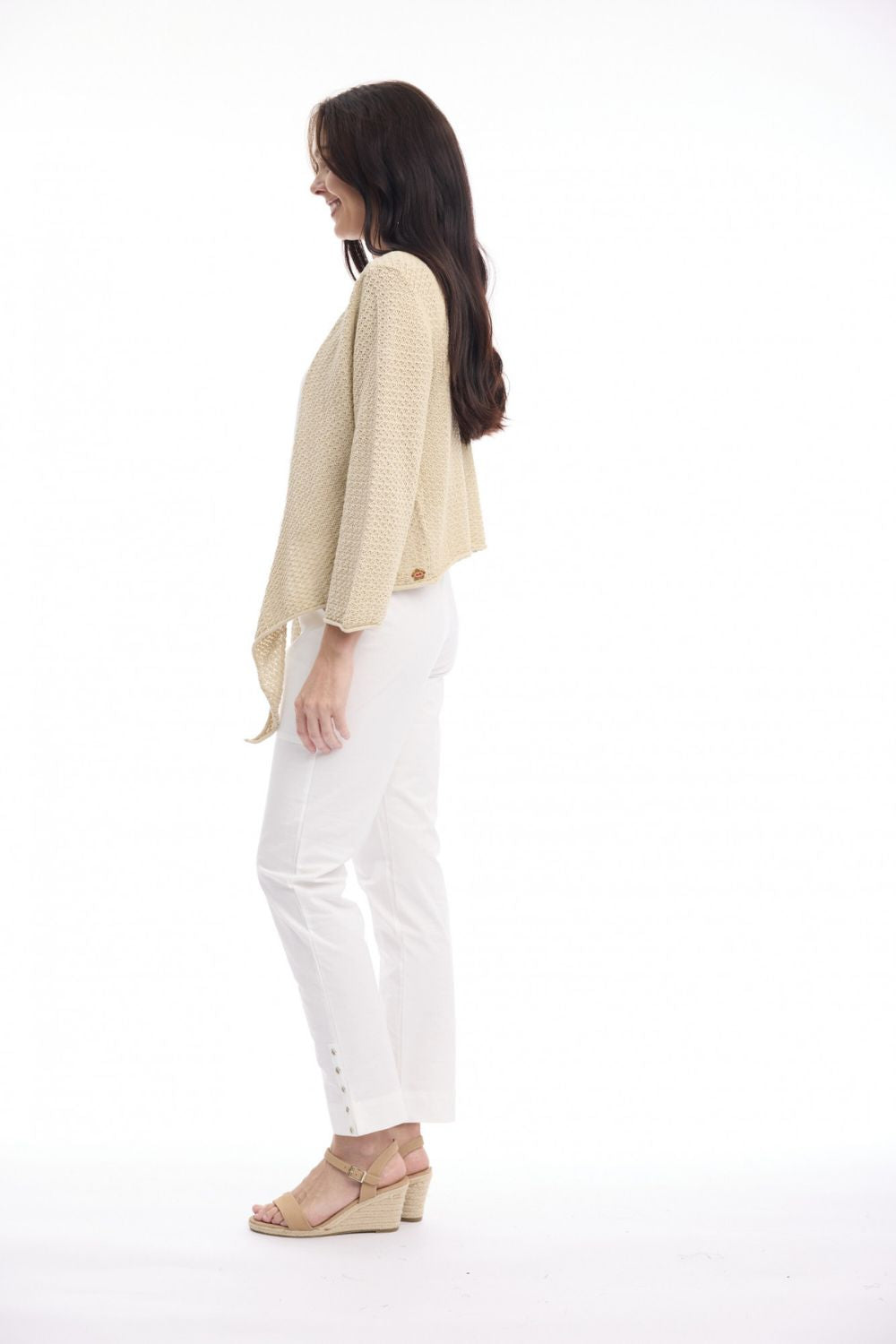 Orientique Knit Tie Shrug - Sand