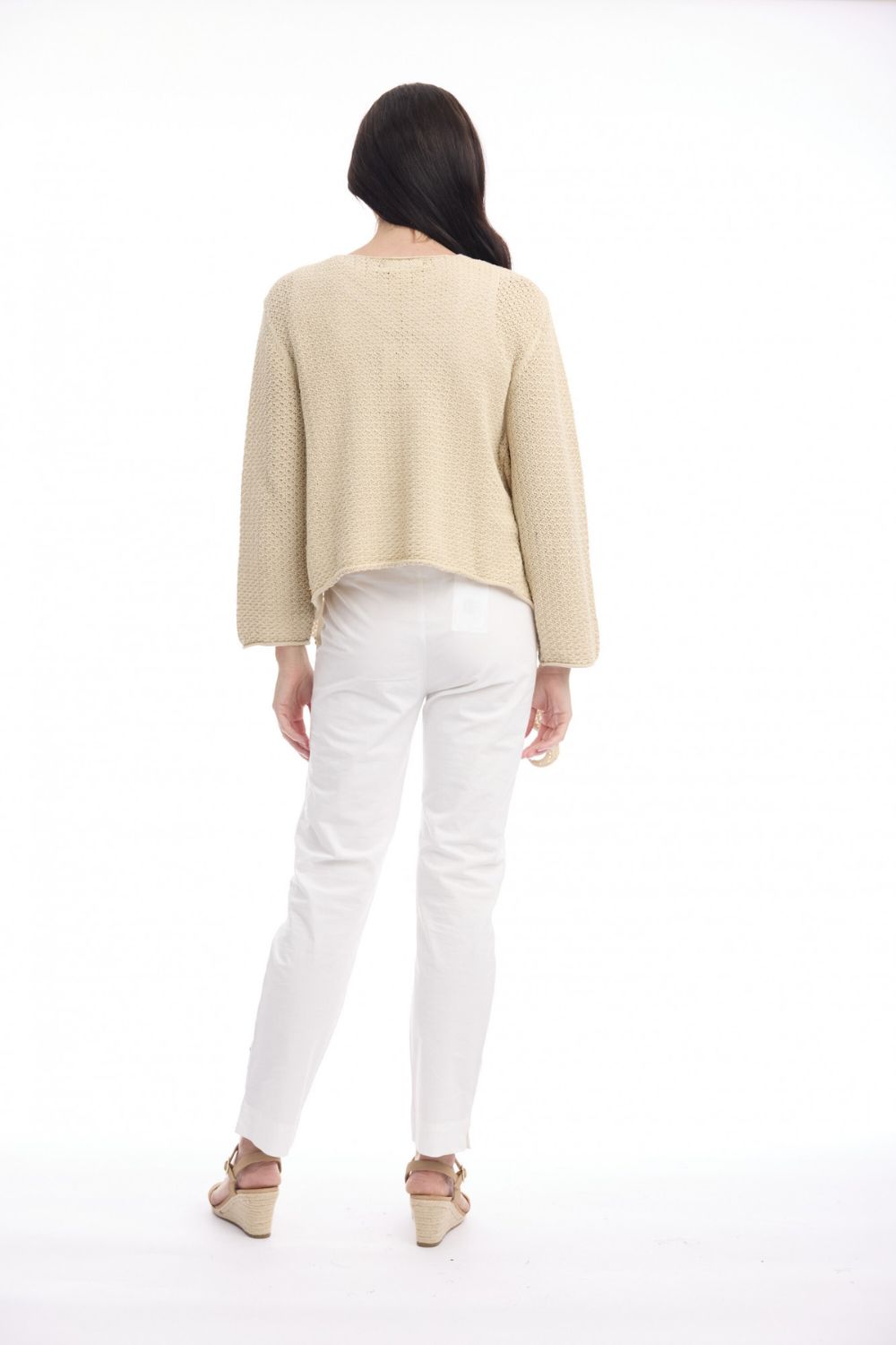 Orientique Knit Tie Shrug - Sand