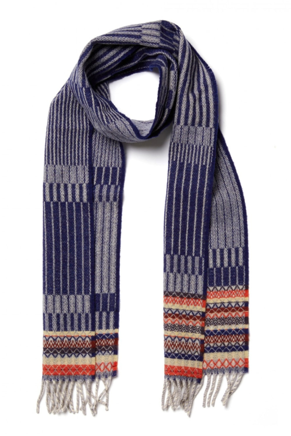 Bothy Sapphire Scarf Dark Blue - Lambswool