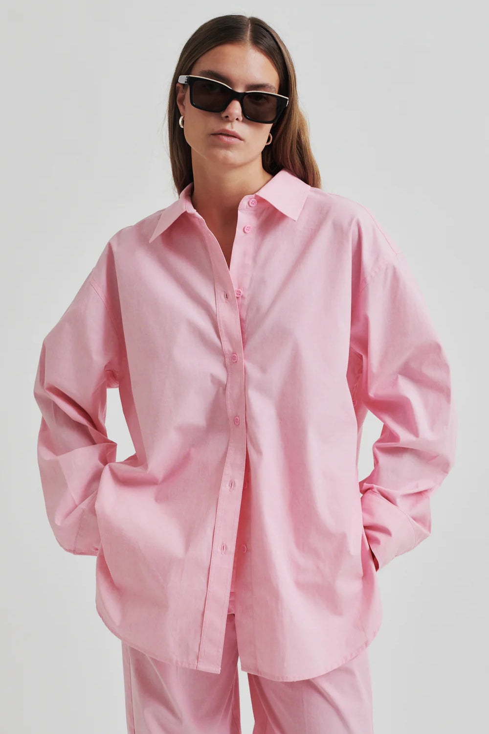 Lucine Longline Shirt - Pink Cosmos