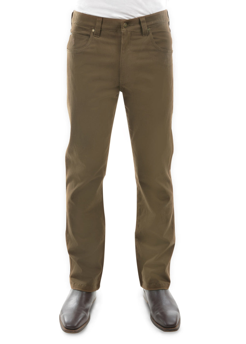 Mens Stretch Moleskin Jeans - Whiskey