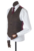 Martin Tweed Waistcoat - Shetland Triple Windowpane Bronze