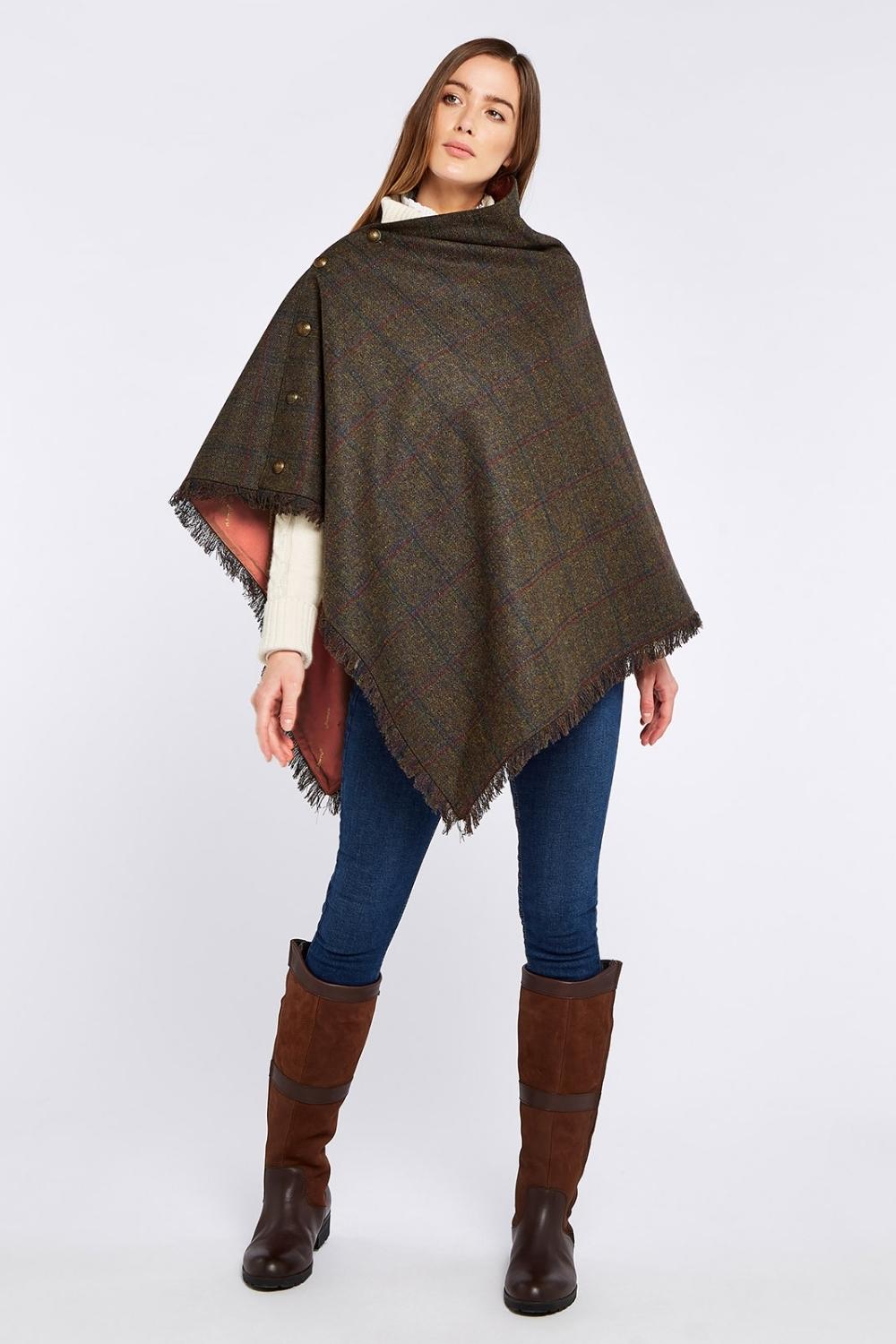Hazelwood Tweed Poncho - Hemlock