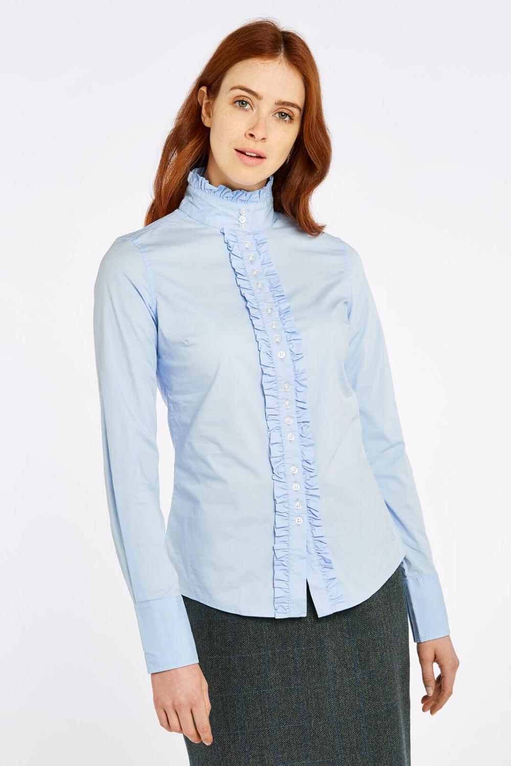 Chamomile High Necked Shirt - Pale Blue