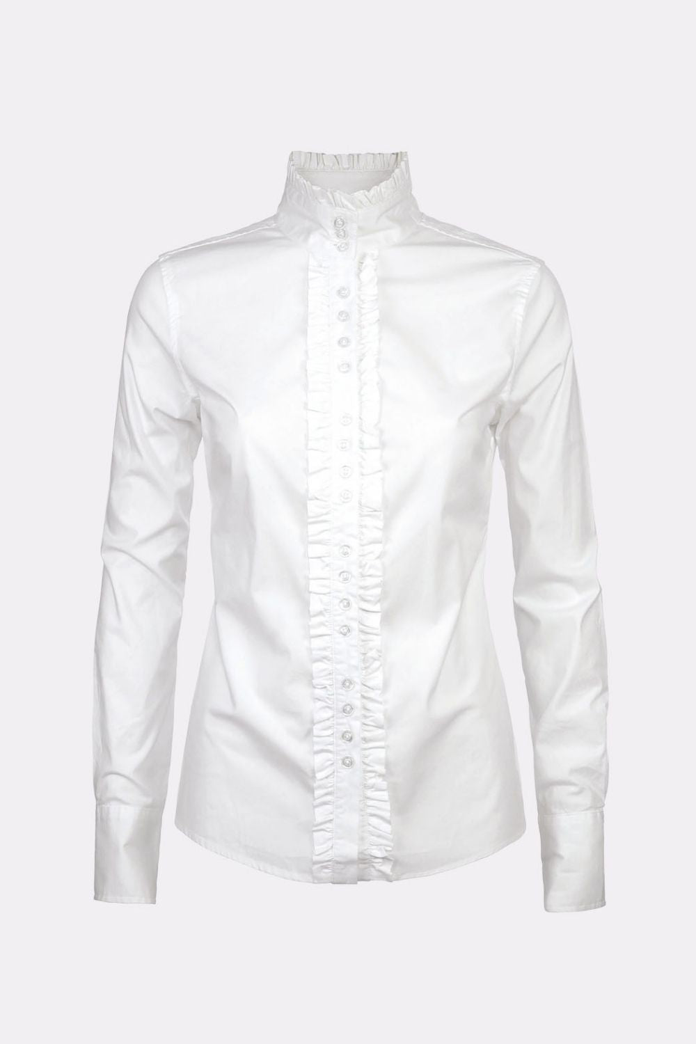 Chamomile High Necked Shirt - White