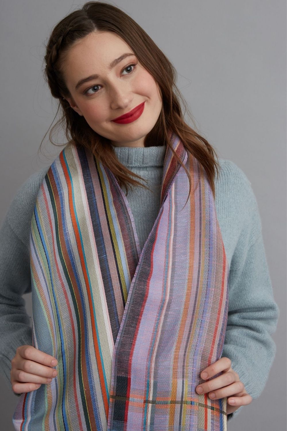 Eyck Silk and Linen Scarf - Lilac