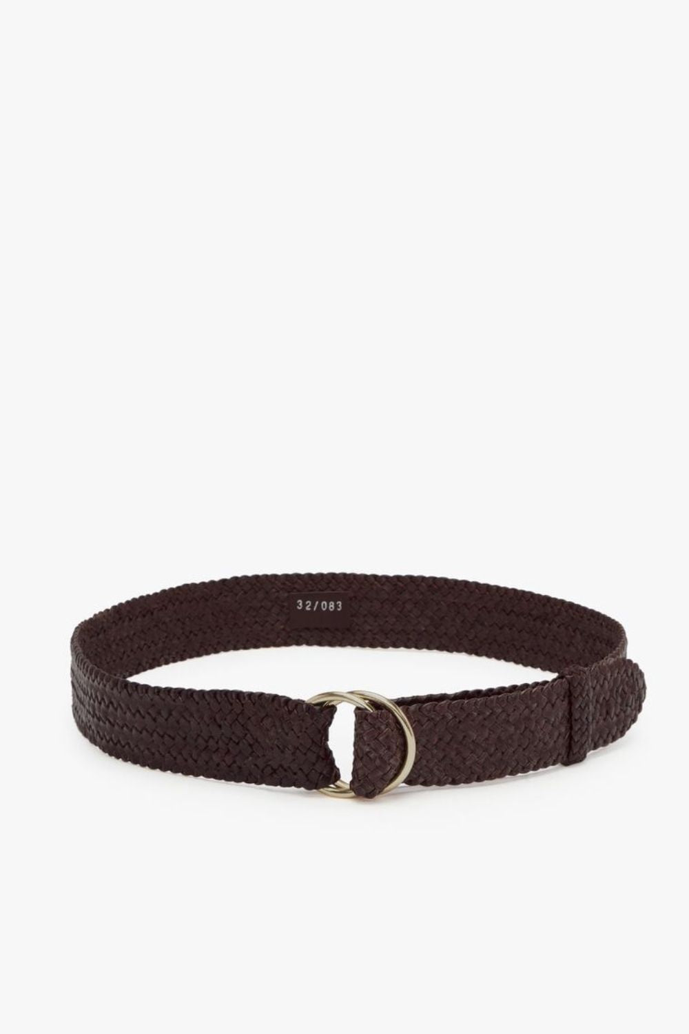 Plaited Leather O Ring Belt - Brown