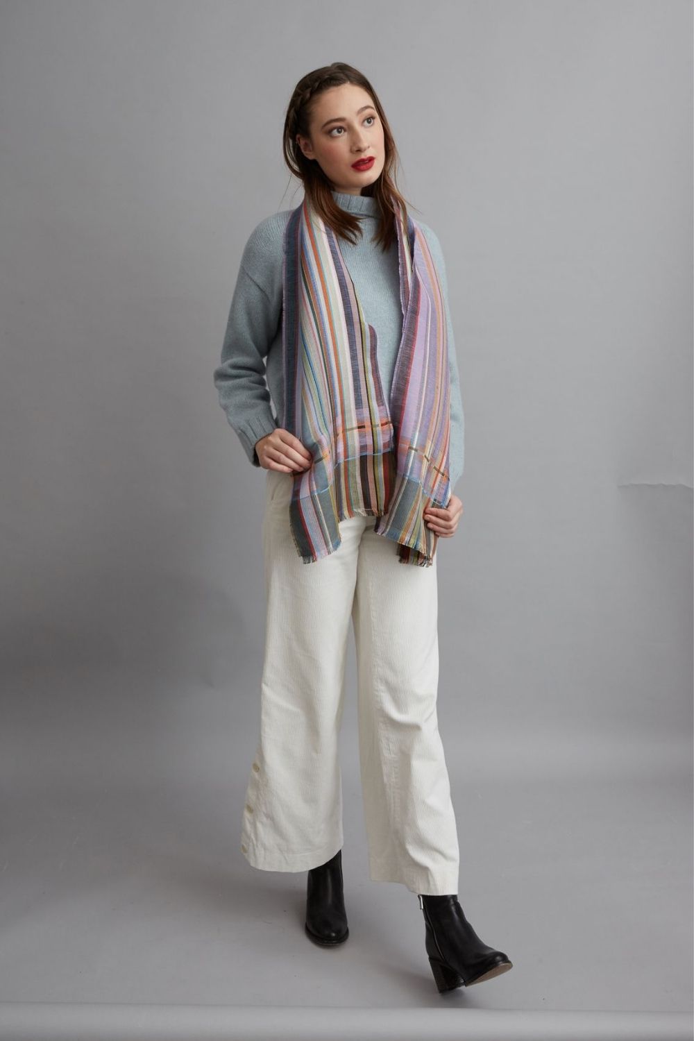 Eyck Silk and Linen Scarf - Lilac