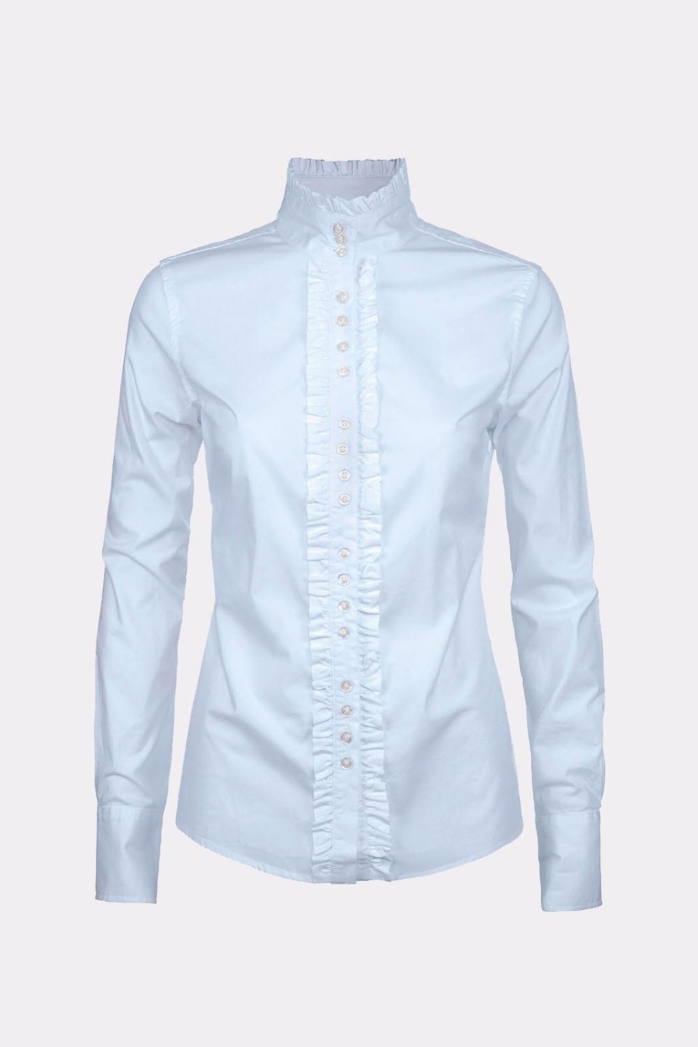 Chamomile High Necked Shirt - Pale Blue