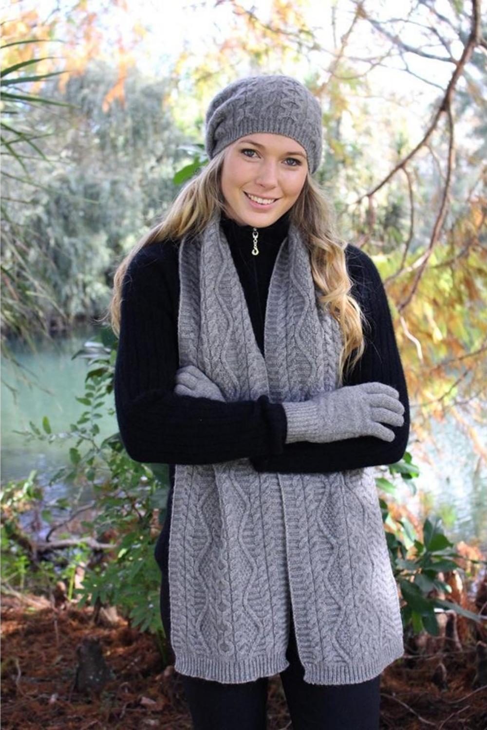 Opito Cable Scarf - Possum/Merino - Multiple Colours